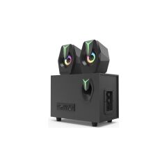 D37 Siyah Bluetooth Hoparlör 2in1 Subwoofer Rgb Işıklı Bilgisayar Hoparlörü Speaker