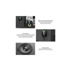 D37 Siyah Bluetooth Hoparlör 2in1 Subwoofer Rgb Işıklı Bilgisayar Hoparlörü Speaker