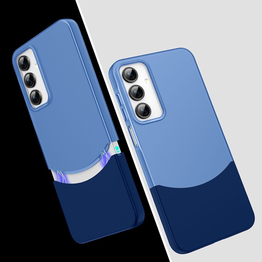 Samsung Galaxy A55 Kılıf Mıknatıslı Duble Kapak Lacivert