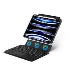 iPad Pro 11 2024 Uyumlu Border Keyboard Bluetooh Bağlantılı Standlı Klavyeli Tablet Kılıfı