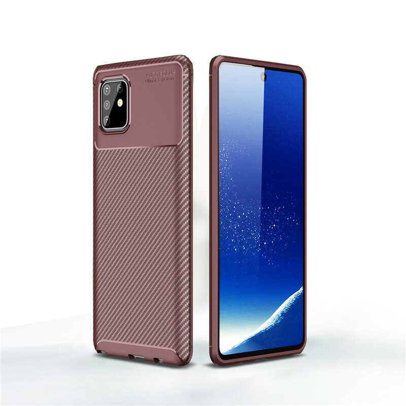 Samsung Galaxy A81 (Note 10 Lite) Kılıf Negro Silikon Kapak Kahverengi