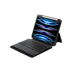 iPad Pro 11 2024 Uyumlu Border Keyboard Bluetooh Bağlantılı Standlı Klavyeli Tablet Kılıfı Siyah