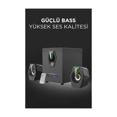 D38 Bluetooth Hoparlör 2 in1 Subwoofer Rgb Işıklı Bilgisayar Hoparlörü Speaker