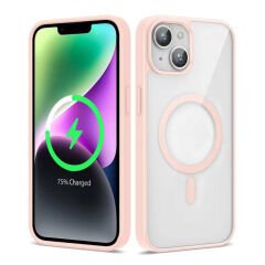 iPhone 13 Kılıf Magsafe Wireless Şarj Özellikli Silikon Ege Kapak kılıf Mavi