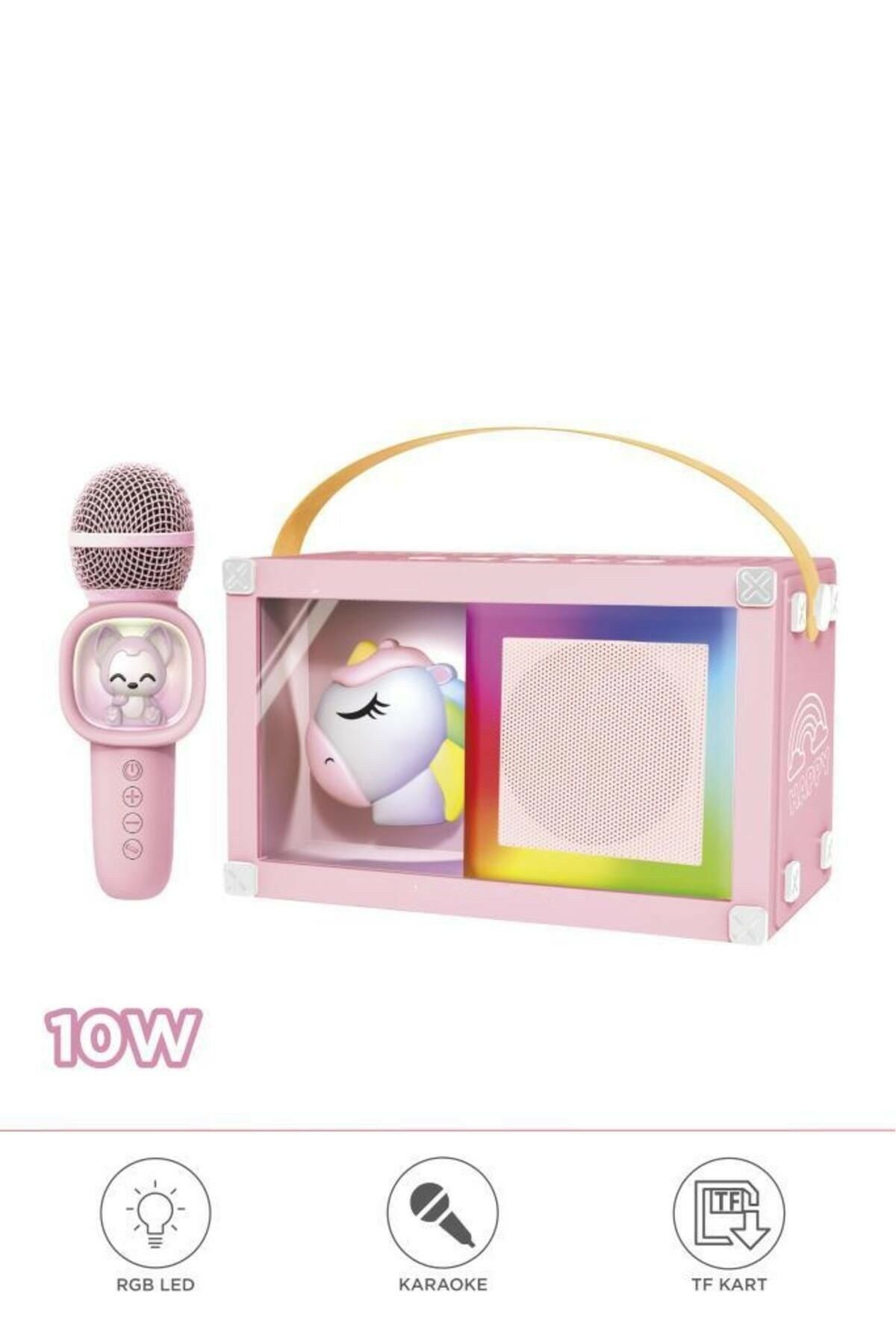 07 RGB Unikorn Figürlü Mikrofonlu Karaoke Bluetooth Hoparlör
