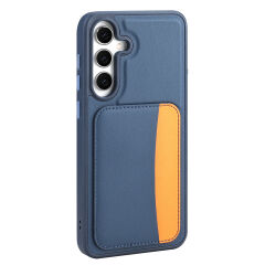 Samsung Galaxy S25 FE Uyumlu Kartlıklı Süni Deri X-Kart Cüzdan Silikon Kapak