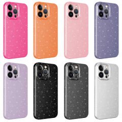 iPhone 12 Pro Kılıf Kamera Korumalı Simli Lüks Koton Kapak