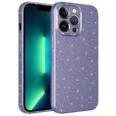 iPhone 12 Pro Kılıf Kamera Korumalı Simli Lüks Koton Kapak