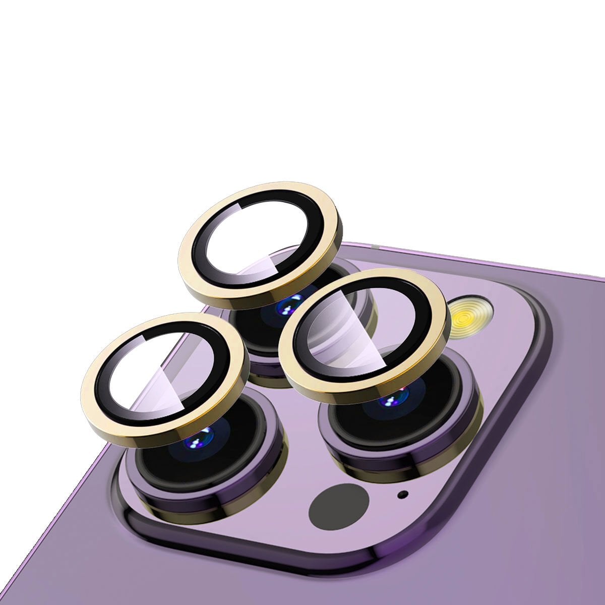 iPhone 14 Pro CL-12 Premium Safir Kamera Lens Koruyucu Gold