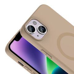 iPhone 14 Kılıf M-Safe Şarj Özellikli Kamera Korumali Premium Soft Aris Silikon Kapak