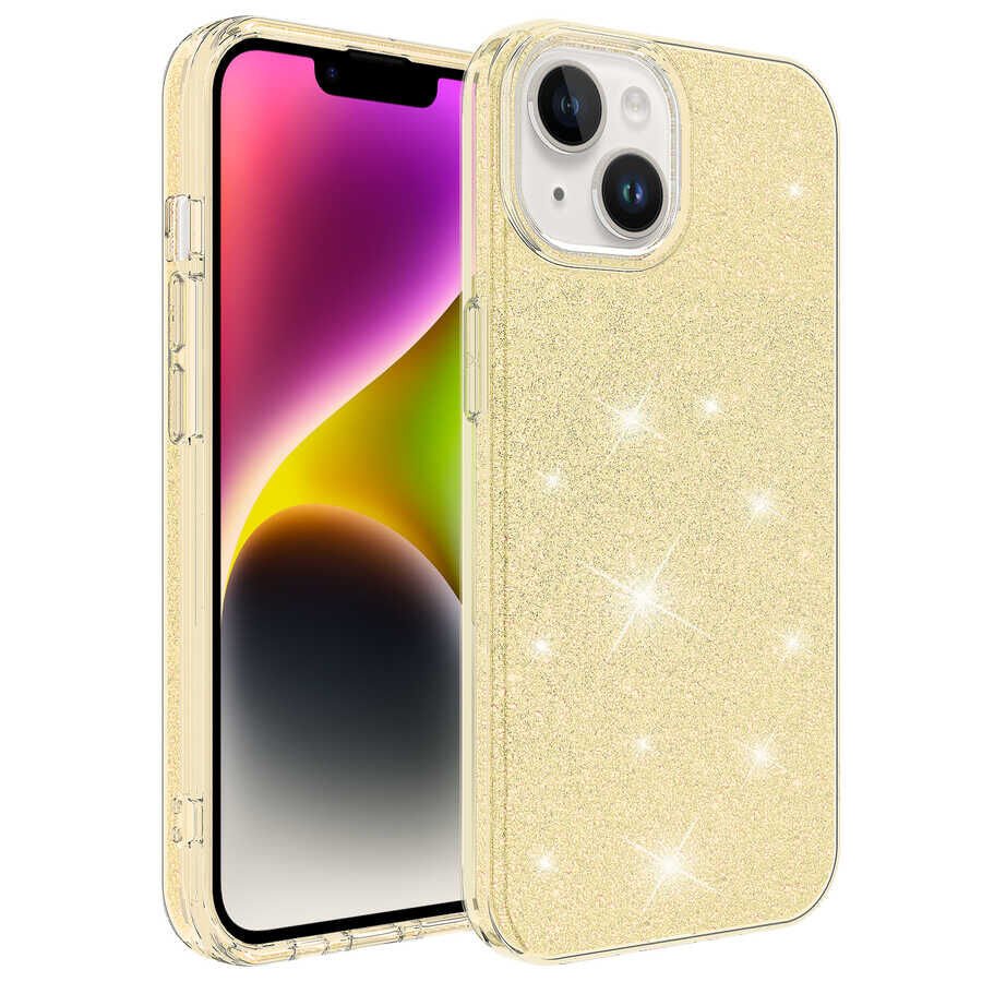 iPhone 14 Plus Kılıf Shining Silikon Gold
