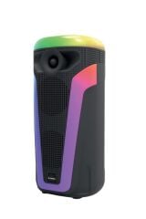 D69 Siyah RGB Ledli Kablosuz Mikrofonlu Radyolu Taşınabilir Bluetooth Hoparlör Parti Speaker