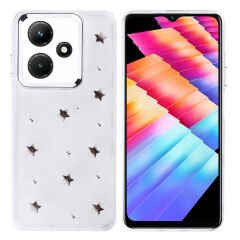 İnfinix Hot 30i Kılıf Airbag Tasarımlı Simli Şeffaf Kutup Kapak