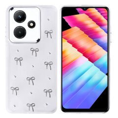 İnfinix Hot 30i Kılıf Airbag Tasarımlı Simli Şeffaf Kutup Kapak