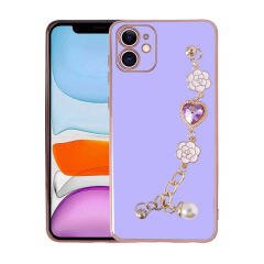 iPhone 12 Kılıf El Tutamaçlı Kamera Korumalı Taka Silikon Kapak Pembe