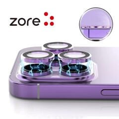 Apple iPhone 14 Plus Zore CL-12 Premium Safir Kamera Lens Koruyucu Turuncu