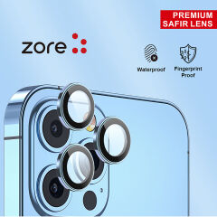 Apple iPhone 14 Plus Zore CL-12 Premium Safir Kamera Lens Koruyucu Gümüş