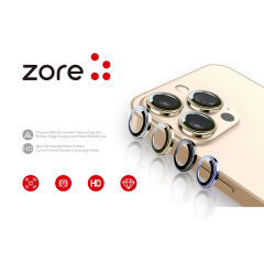 Apple iPhone 14 Plus Zore CL-12 Premium Safir Kamera Lens Koruyucu Gümüş