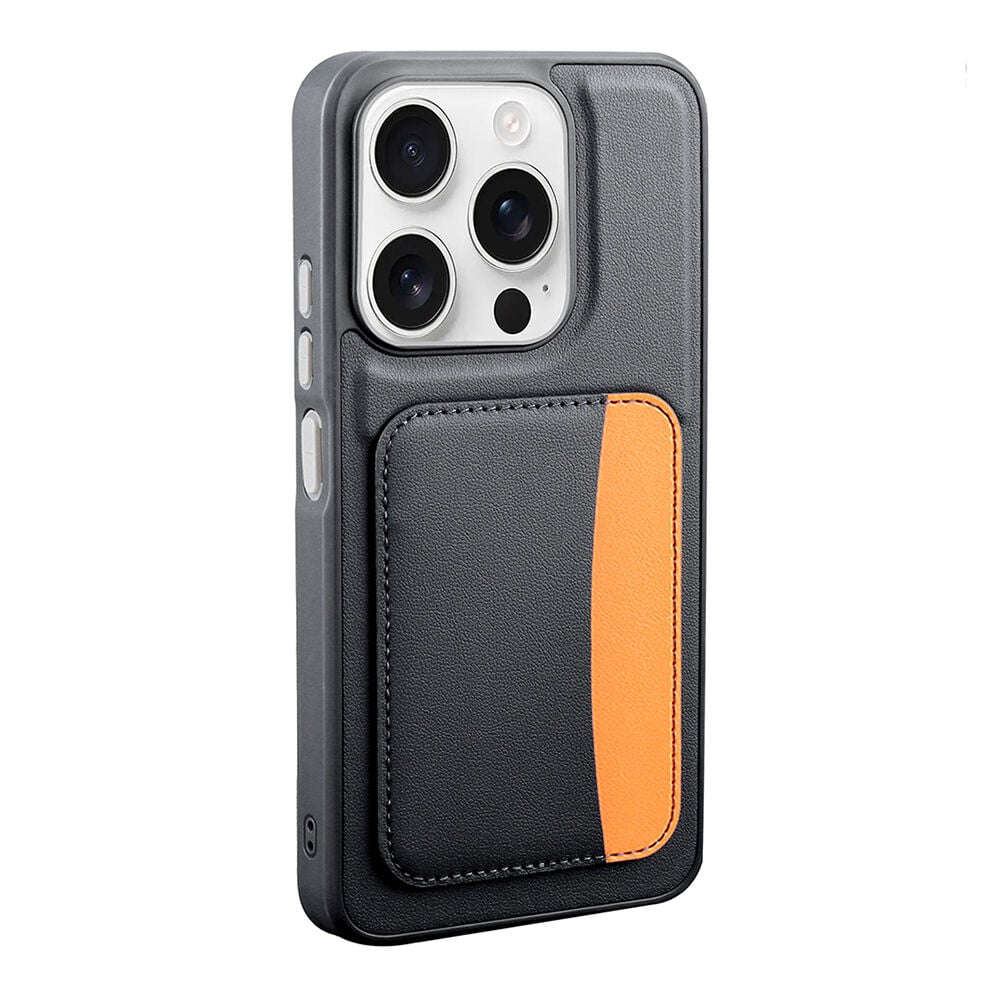 Xiaomi Redmi 15C Uyumlu Kartlıklı Süni Deri X-Kart Cüzdan Silikon Kapak Siyah