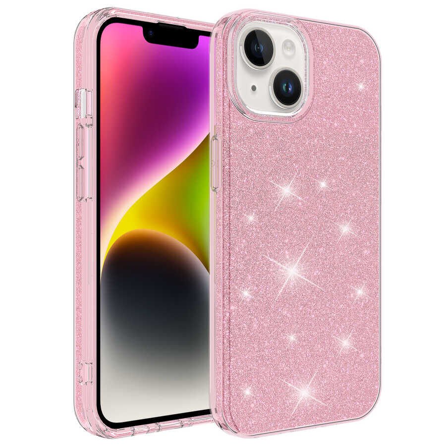 iPhone 14 Plus Kılıf Shining Silikon Pembe