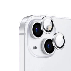 Apple iPhone 14 Plus Zore CL-12 Premium Safir Kamera Lens Koruyucu Gümüş
