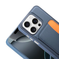 Xiaomi Redmi 15C Uyumlu Kartlıklı Süni Deri X-Kart Cüzdan Silikon Kapak Lacivert