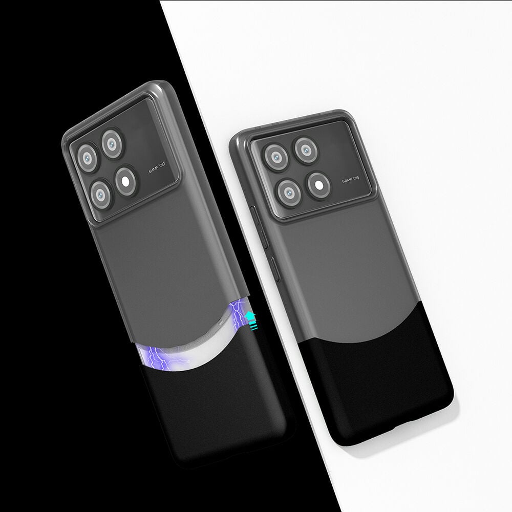 Poco X6 Pro Kılıf Mıknatıslı Duble Kapak Siyah