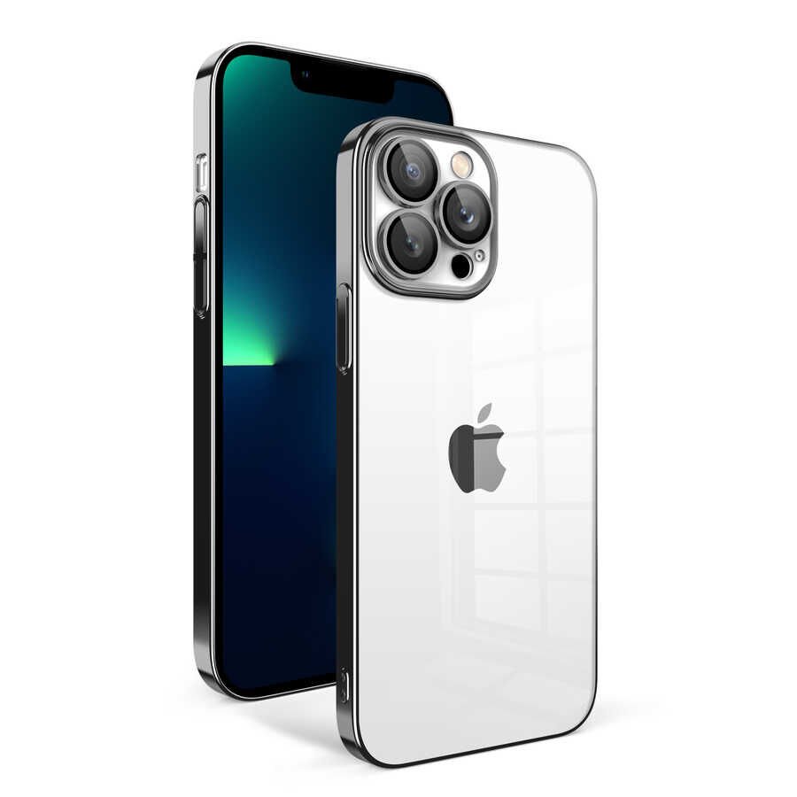 iPhone 13 Pro Max Kılıf Kamera Korumalı Renkli Çerçeveli Garaj Kapak