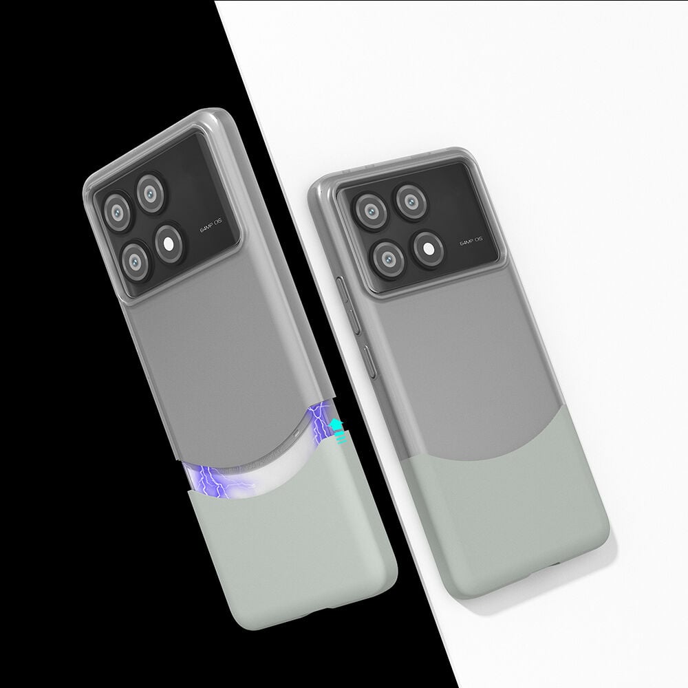 Poco X6 Pro Kılıf Mıknatıslı Duble Kapak Gri