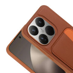 Xiaomi 15T Uyumlu Kartlıklı Süni Deri X-Kart Cüzdan Silikon Kapak