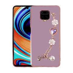 Xiaomi Redmi Note 9S Kılıf El Tutamaçlı Kamera Korumalı Taka Silikon Kapak Pembe