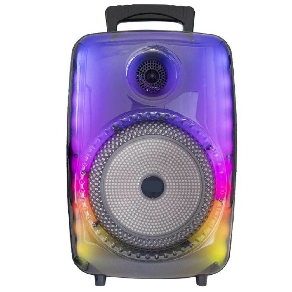 1802 Kablolu Mikrofonlu RGB Ledli Taşınabilir Bluetooth Hoparlör Parti Speaker