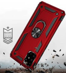 Samsung Galaxy A71 Kılıf Vega Tank Sert Yüzüklü Standlı Zırh Koruma Kapak