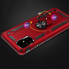 Samsung Galaxy A71 Kılıf Vega Tank Sert Yüzüklü Standlı Zırh Koruma Kapak