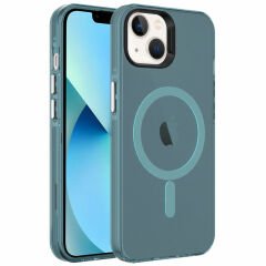 iPhone 14 Kılıf Magsafe Şarj Özellikli Buzlu Transparan C-Pro Sert Kapak kılıf