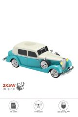 D55 Retro Araba Tasarımlı Bluetooth Hoparlör 2x5W FM + USB + TF Kart
