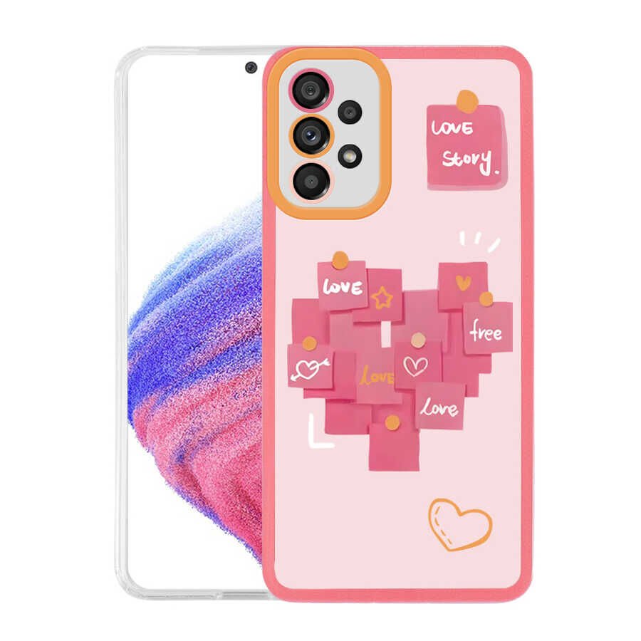 Samsung Galaxy A23 M-Fit Desenli Kapak kılıf Love Story No2