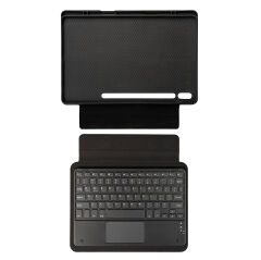 Samsung Galaxy Tab S9 Plus Border Keyboard Bluetooh Bağlantılı Standlı Klavyeli Tablet Kılıfı Siyah