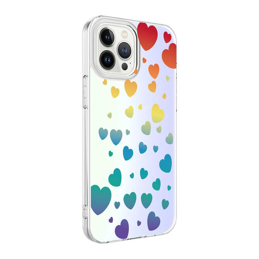iPhone 13 Pro Max Kılıf M-Blue Desenli Kapak