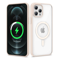 iPhone 12 Pro Max Kılıf Magsafe Wireless Şarj Özellikli Silikon Ege Kapak kılıf Kırmızı