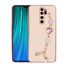 Xiaomi Redmi Note 8 Pro Kılıf El Tutamaçlı Kamera Korumalı Taka Silikon Kapak Pembe