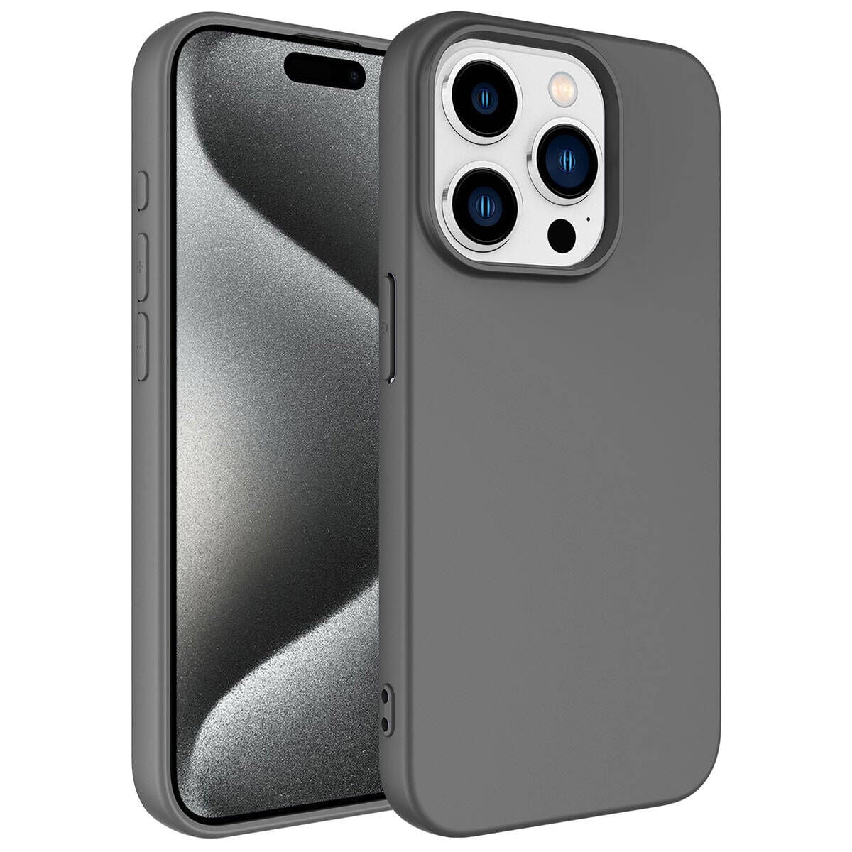 iPhone 15 Pro Kılıf LSR Lansman Kapak Kılıf Koyu Gri