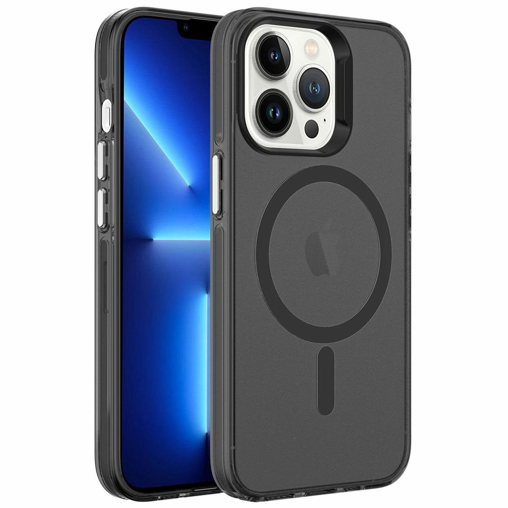 iPhone 13 Pro Max Kılıf Magsafe Şarj Özellikli Buzlu Transparan C-Pro Sert Kapak kılıf