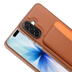 Samsung Galaxy A17 Uyumlu Kartlıklı Süni Deri X-Kart Cüzdan Silikon Kapak