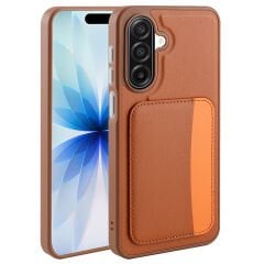 Samsung Galaxy A17 Uyumlu Kartlıklı Süni Deri X-Kart Cüzdan Silikon Kapak