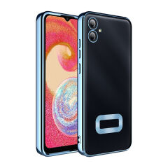 Samsung Galaxy A06 Kılıf Kamera Korumalı Logo Gösteren Omega Kapak Sierra Mavi
