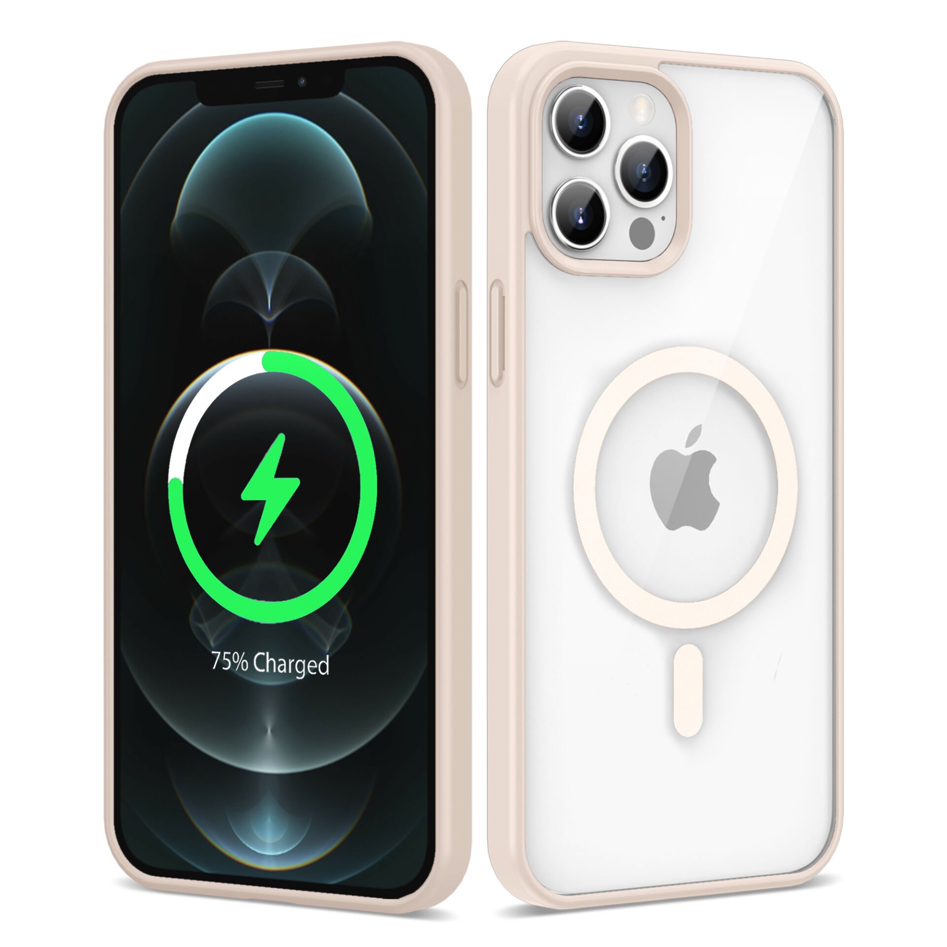 iPhone 12 Pro Max Kılıf Magsafe Wireless Şarj Özellikli Silikon Ege Kapak kılıf Pembe