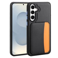 Samsung Galaxy A26 Uyumlu Kartlıklı Süni Deri X-Kart Cüzdan Silikon Kapak