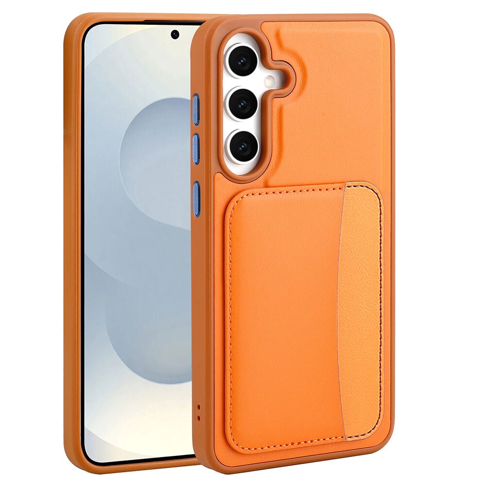 Samsung Galaxy A26 Uyumlu Kartlıklı Süni Deri X-Kart Cüzdan Silikon Kapak