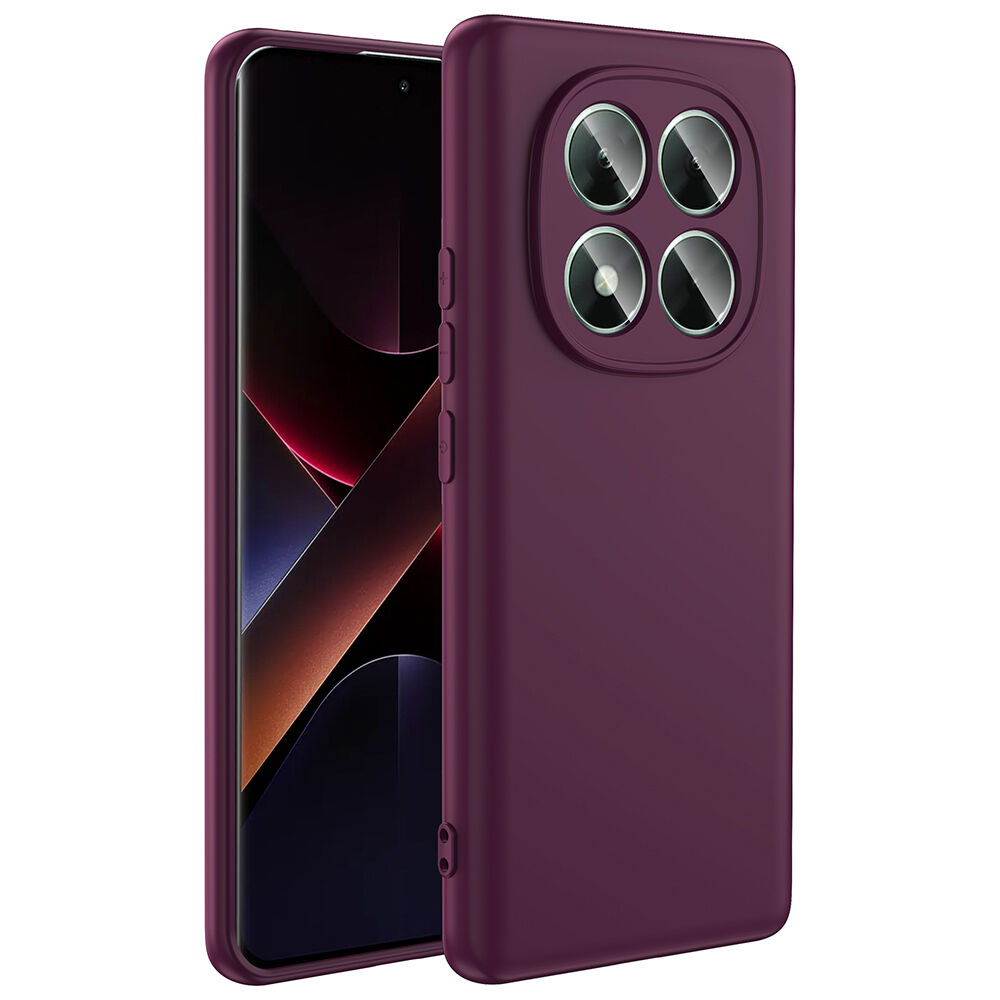 Xiaomi Poco X7 Kılıf Kamera Korumali Mara Lansman Kapak Koyu Mor